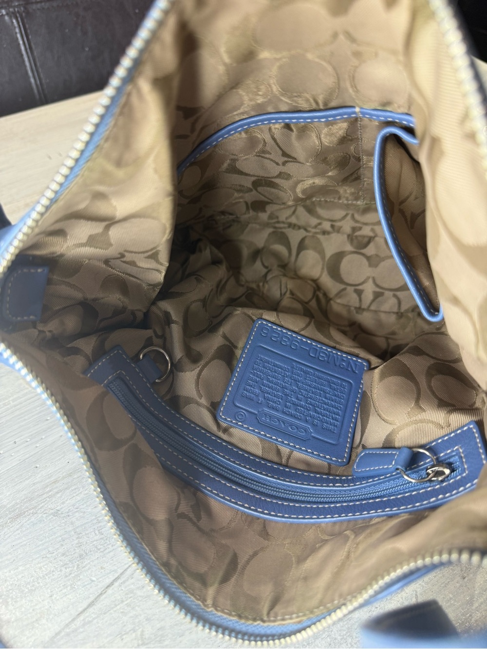 Vintage Y2K Coach Dusty Blue Legacy Leather Crossbody Hobo Bag - Picture 8 of 12